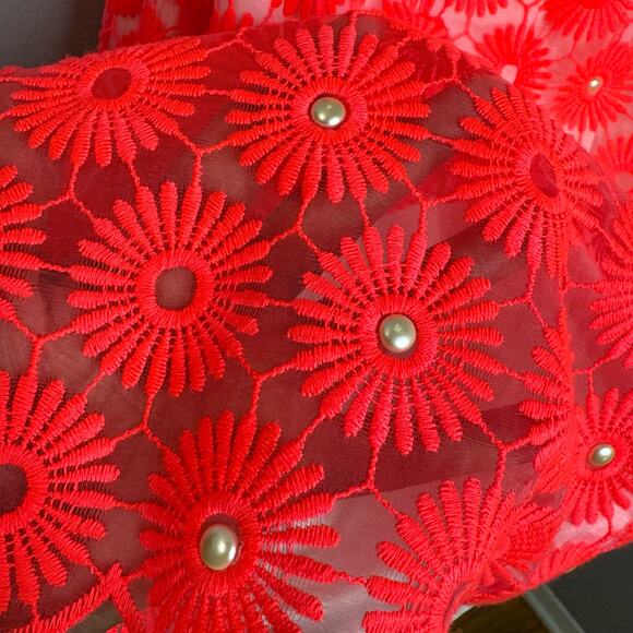 Lilly Pulitzer Peyton Fiesta Pink Daisy Dress Pearls Sz 4 - Picture 11 of 14